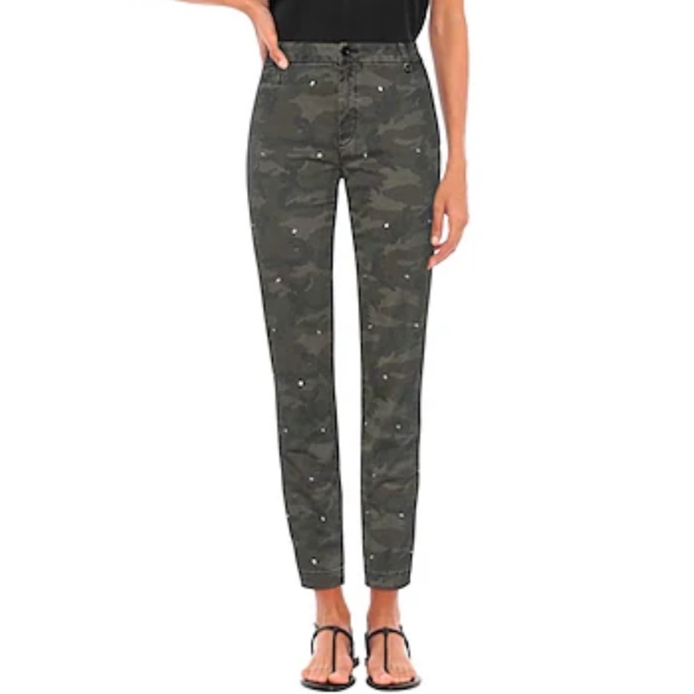 Mason’s Jacqueline Curvie Chino Pants Camo Metal Studs Cotton Size 12
